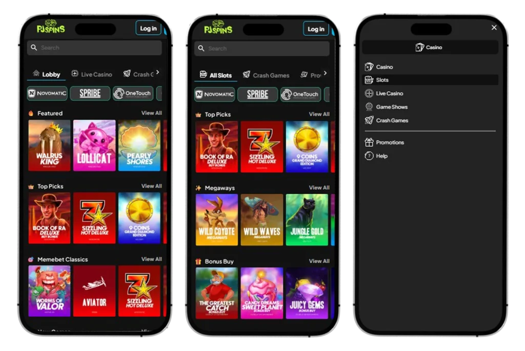 PJSpins Casino app