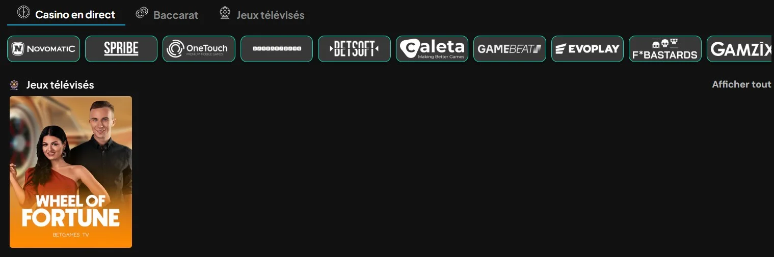 PJSpins Casino Live casino